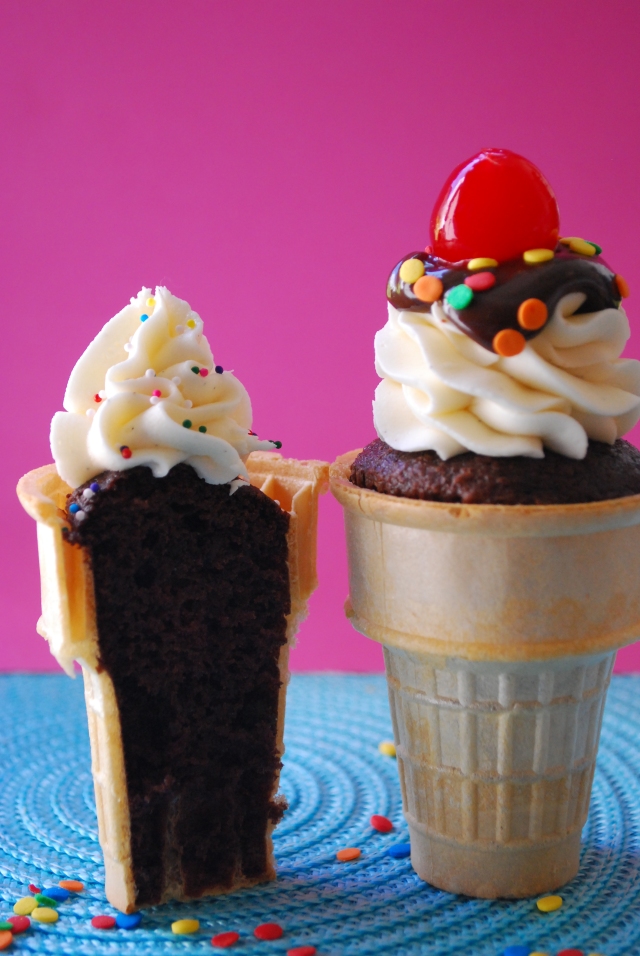 Ice Cream Cone Cupcakes via the Domestic Rebel